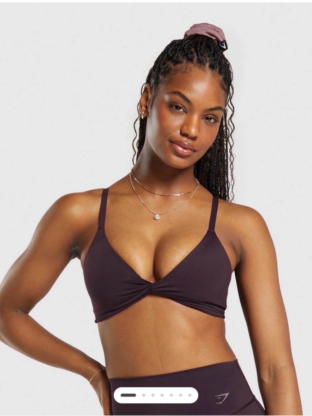 Gymshark Elevate Twist Front Bralette in Plum Brown - Sz Small